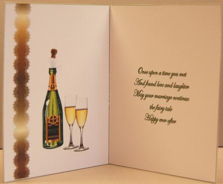 Champagne Wedding Insert with Verse by Jane Wells