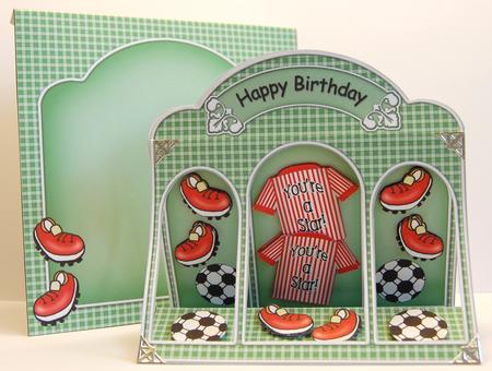 3D Football Window Card Kit with Decoupage N Envelope by Jane Wells
