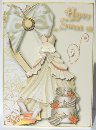 Pretty Cream Dress with Cake Sweet Sixteen, A4 by Jane Wells