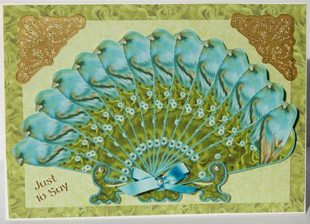 Garden Blue Bird Fan Keepsake Card Kit by Jane Wells