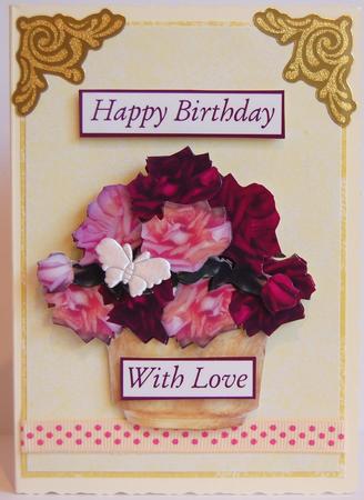Pot of Roses Decoupage Sheet by Jane Wells