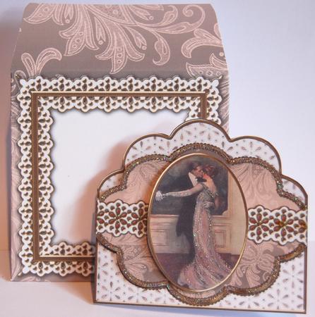 Dancing Couple Em Anglaise Scalloped 3D Decoupage Card Kit by Jane Wells
