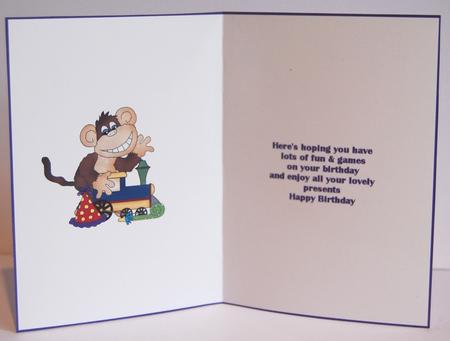 Birthday Monkey Insert 1 by Jane Wells
