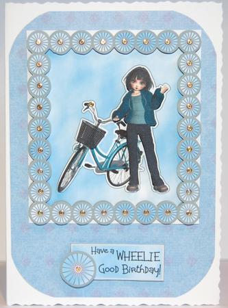 Have a Wheelie Good Birthday - Card Topper by Jane Wells