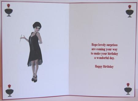 Birthday Flapper Girl Insert by Jane Wells