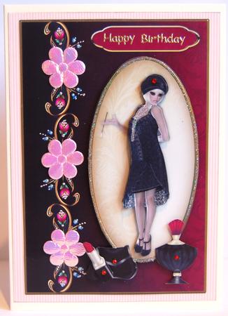 Flapper Fantasque Card Front with Step by Step by Jane Wells