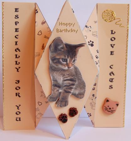 Large Diamond Kitten Card by Jane Wells
