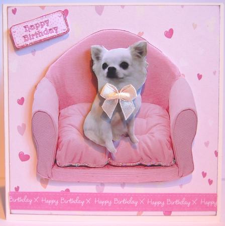 Chihuahua on a Pink Chair by Jane Wells