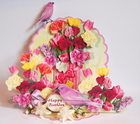 Giant Easel Tableau 3D Card Kit - Flower Cup by Jane Wells