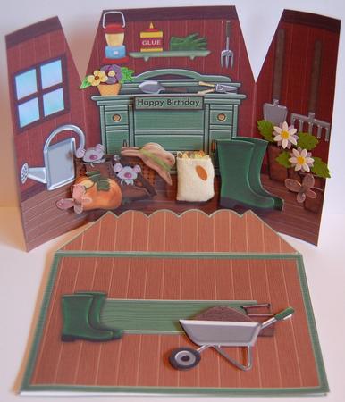 Gatefold Pop Up - the Garden Shed by Jane Wells