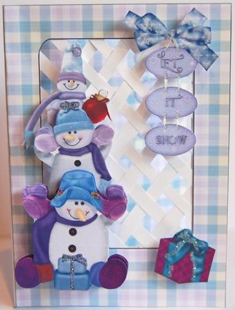 Snowman Tower - Trellis Card Kit by Jane Wells