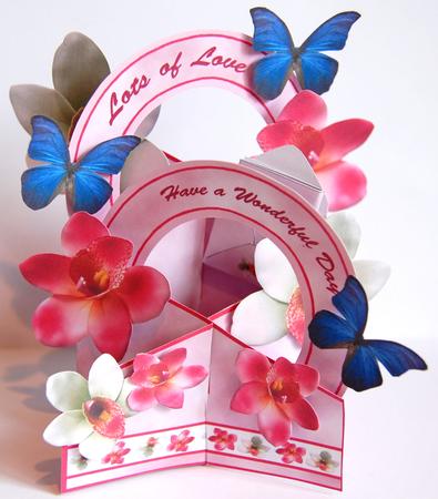 Orchids and Butterflies Cascade Deluxe by Jane Wells