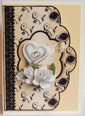 Floral A4 Scallop Edge 'n Lace Card Front - Yellow by Jane Wells