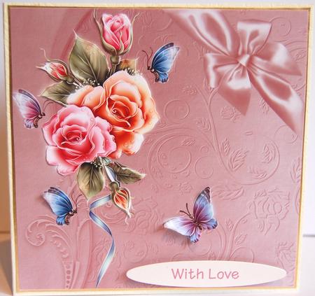 8x8 Rosy Glow and Butterflies by Jane Wells