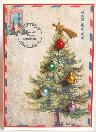 Vintage Christmas Airmail Holly Toppers by Jane Wells