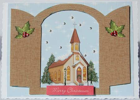 A4 Christmas Window Church by Jane Wells