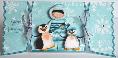Fun on Ice Cracker Shaped Card with Decoupage by Jane Wells