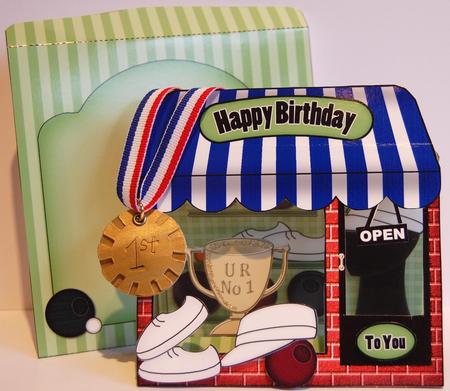 3D the Little Bowls Shop Window Pop Up Card and Decoupage by Jane Wells