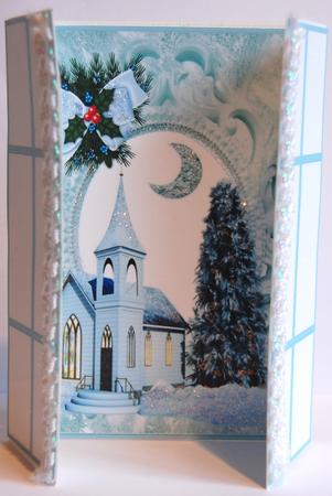 Church with Blue Bells, French Gatefold by Jane Wells