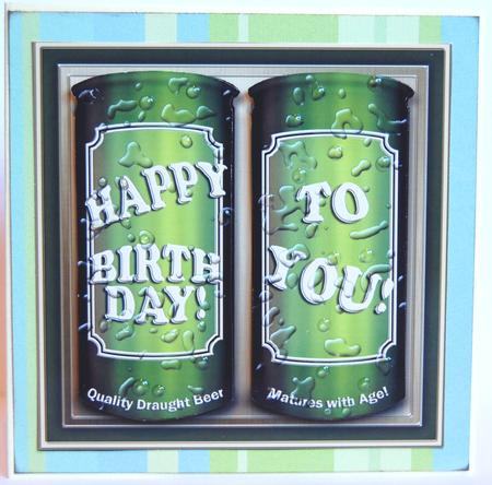 Happy Birthday To You Beer Cans Cut and Fold Card by Jane Wells