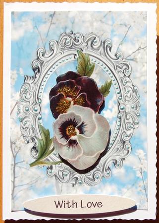Blossom and Pansies Insert or Quick Print and Fold Card by Jane Wells