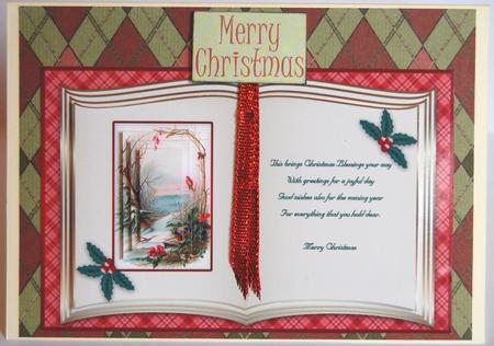 Christmas Scene Book Card Front by Jane Wells