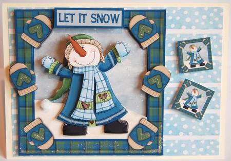 Mr Mittens 8x8 Card Front with Additional Toppers by Jane Wells