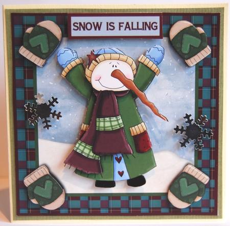 Mr Mittens 2 8x8 Card Front with Additional Toppers by Jane Wells