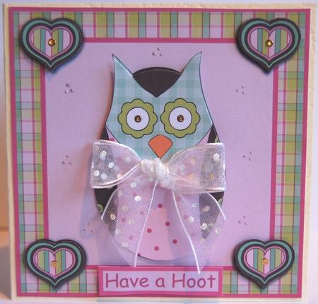 Paisley Owl 8x8 Card Front with Additional Toppers by Jane Wells