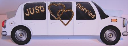 Large Dl Just Married Stretch Limo Shaped Card by Jane Wells