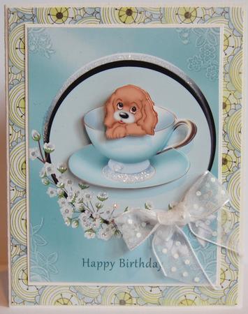 Puppy in Teacup - Happy Birthday by Jane Wells