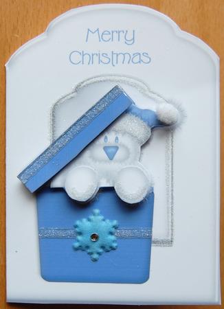 Polar Bear in a Box Scalloped Top Quick Card by Jane Wells