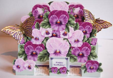 Pansy Perfection - Giant 3D A4 Easel Card Kit by Jane Wells