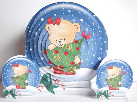 3D Xmas Rosie's Xmas Tree Snowglobe Circle Pyramage Card Kit by Jane Wells