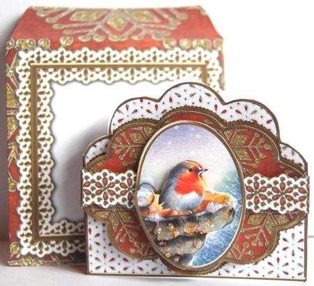 Robin2 Silver Glitter Anglaise Scallop Step by Step Card Kit by Jane Wells