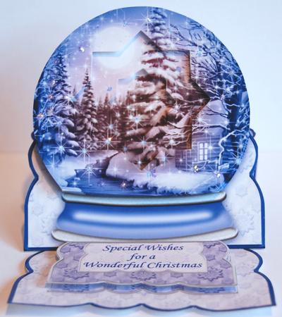 Winter Woods Snow Globe Easel Card by Jane Wells