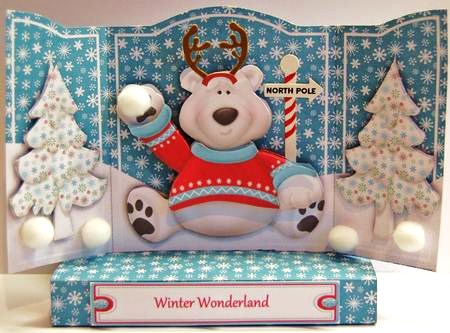 Large 3D Pop Up Gate Fold - Merry Christmas Everyone by Jane Wells