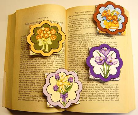 Corner Book Marks - Set of 4 Floral Number 2 by Jane Wells