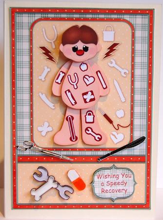 Speedy Recovery Get Well Soon Card Front & Decoupage by Jane Wells