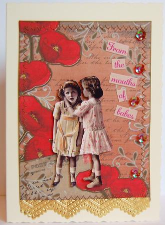 Burnt Orange Red Poppy Postcard A4 Backing Paper by Jane Wells