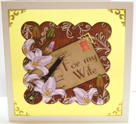White Lily Tea for My Wife Postcard Step by Step by Jane Wells