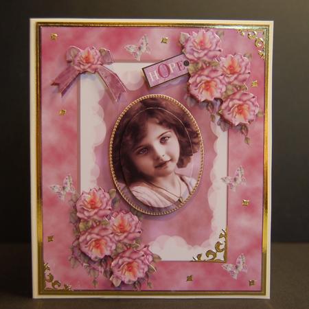 Vintage Girl and Roses by Jane Wells