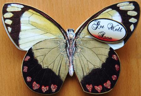 Butterfly Stand Up Card 8 - Get Well Soon by Jane Wells