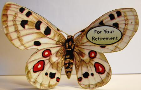Butterfly Stand Up Card 9 - Retirement by Jane Wells