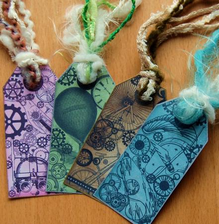 Steampunk Collage Tags by Jane Wells