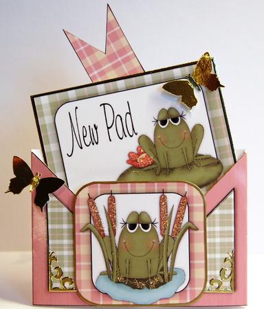 Criss Cross Pocket Froggy New Pad Card by Jane Wells
