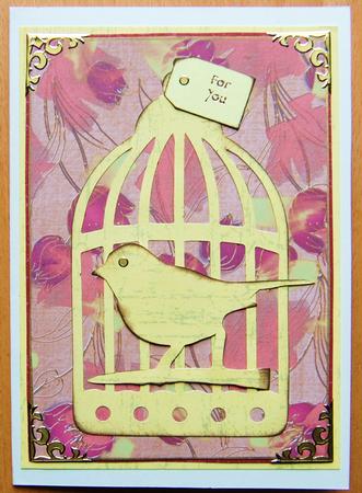 Vintage Tea Red Painted Tulips A4 Backing Paper by Jane Wells