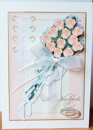 The Newlyweds Card Front with Decoupage by Jane Wells