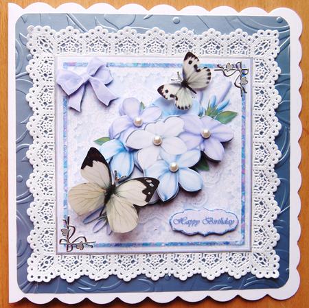 Jasmine and Lace Square Card Front by Jane Wells