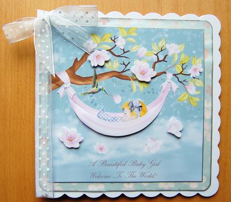 Baby Girl Welcome to the World Card Front by Jane Wells